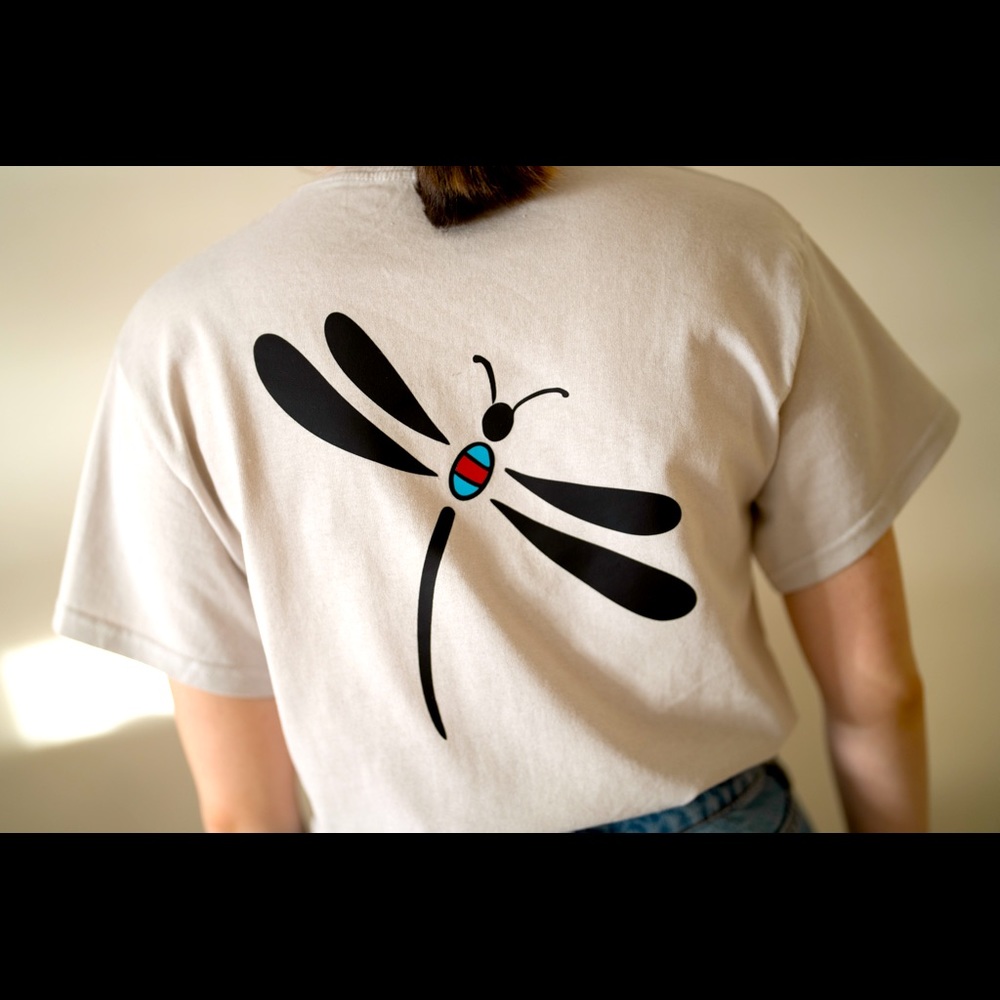💓Dragonfly printed T-Shirt💓(ice gray)